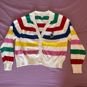 Disney 100 x Target Mickey Mouse Rainbow Stripe Cardigan – XL